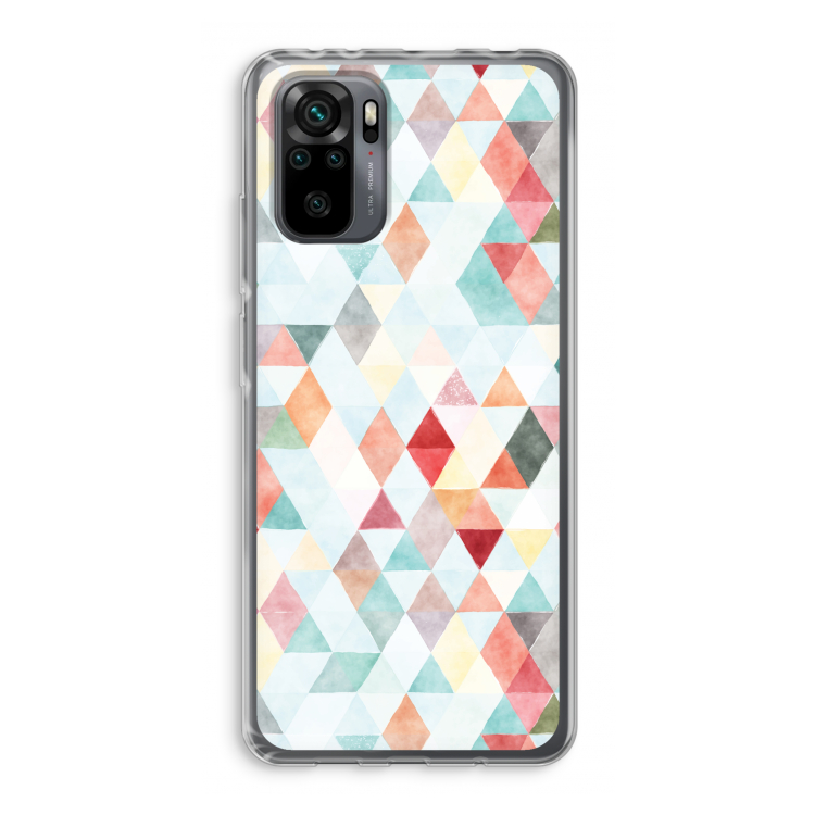 Gekleurde driehoekjes pastel: Xiaomi Redmi Note 10 Pro Transparant Hoesje