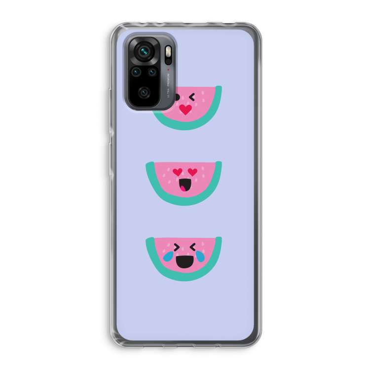 Smiley watermeloen: Xiaomi Redmi Note 10 Pro Transparant Hoesje