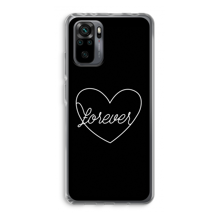 Forever heart black: Xiaomi Redmi Note 10 Pro Transparant Hoesje
