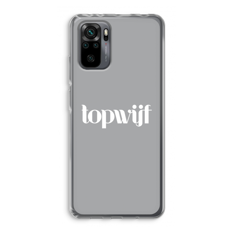 Topwijf Grijs Wit: Xiaomi Redmi Note 10 Pro Transparant Hoesje