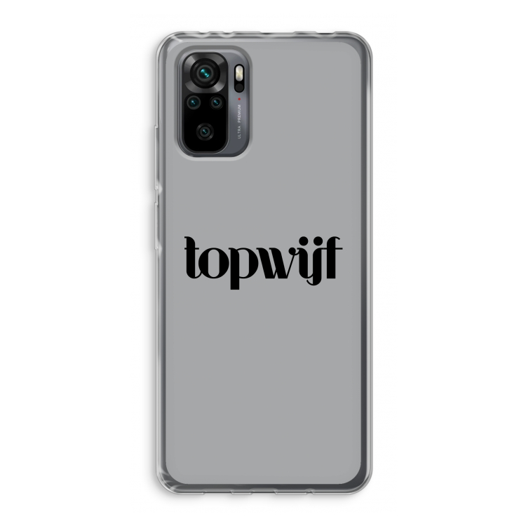 Topwijf Grijs Zwart: Xiaomi Redmi Note 10 Pro Transparant Hoesje