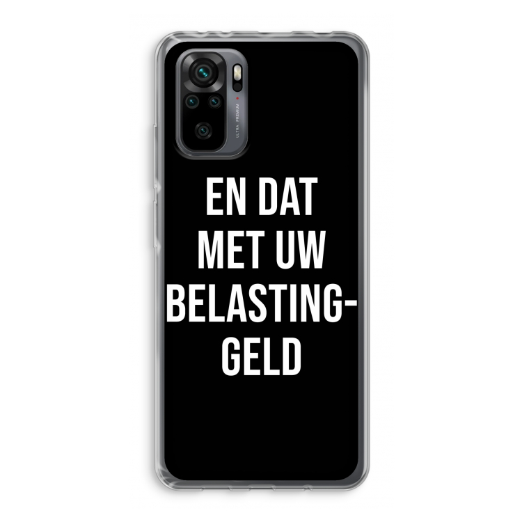 Belastinggeld - Zwart: Xiaomi Redmi Note 10 Pro Transparant Hoesje