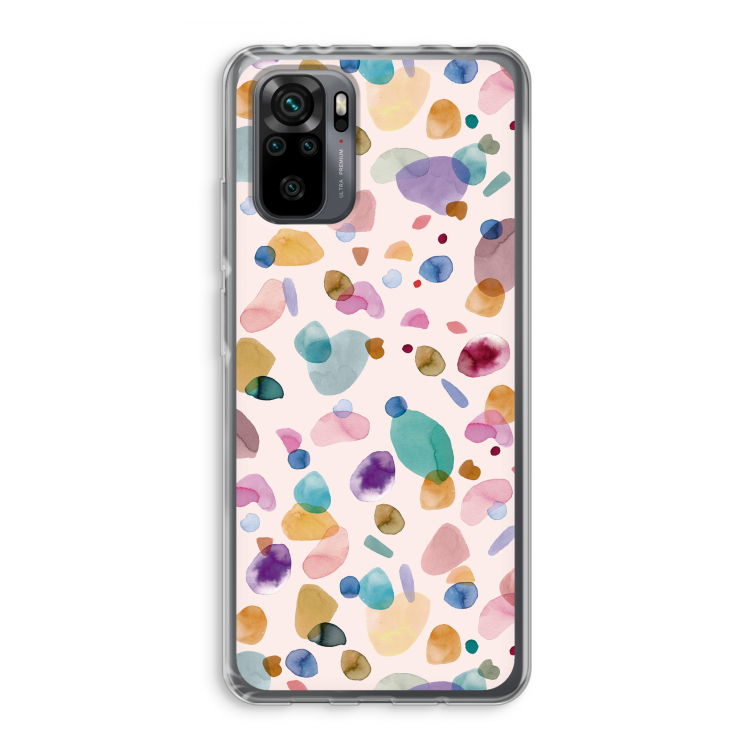 Terrazzo Memphis Pink: Xiaomi Redmi Note 10 Pro Transparant Hoesje