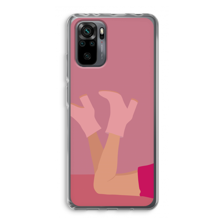 Pink boots: Xiaomi Redmi Note 10 Pro Transparant Hoesje