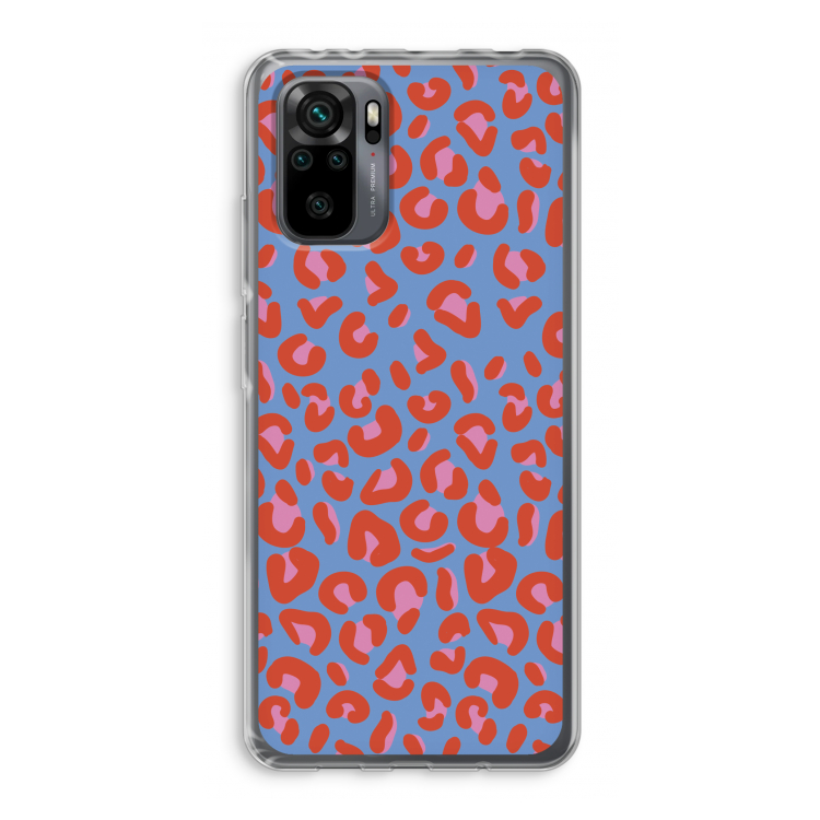 Leopard blue: Xiaomi Redmi Note 10 Pro Transparant Hoesje