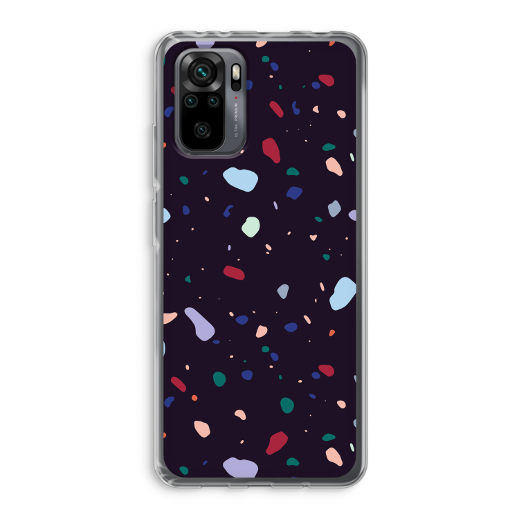 Dark Rounded Terrazzo: Xiaomi Redmi Note 10 Pro Transparant Hoesje