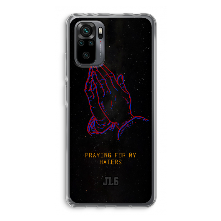 Praying For My Haters: Xiaomi Redmi Note 10 Pro Transparant Hoesje