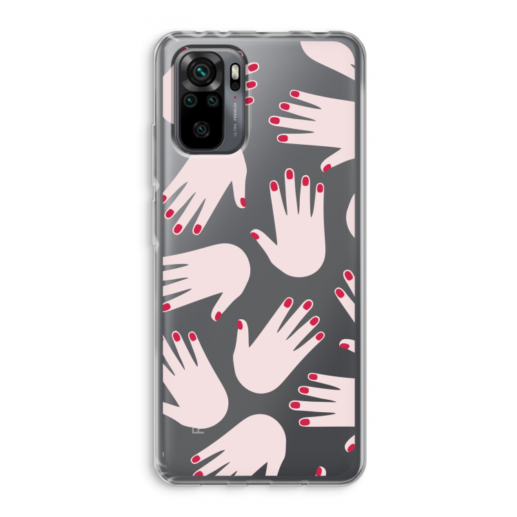 Hands pink: Xiaomi Redmi Note 10 Pro Transparant Hoesje