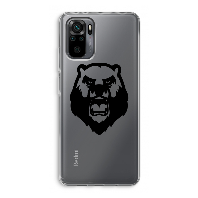 Angry Bear (black): Xiaomi Redmi Note 10 Pro Transparant Hoesje