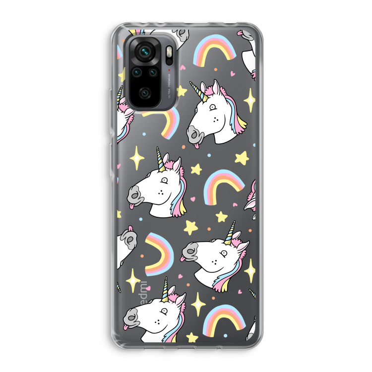 Rainbow Unicorn: Xiaomi Redmi Note 10 Pro Transparant Hoesje