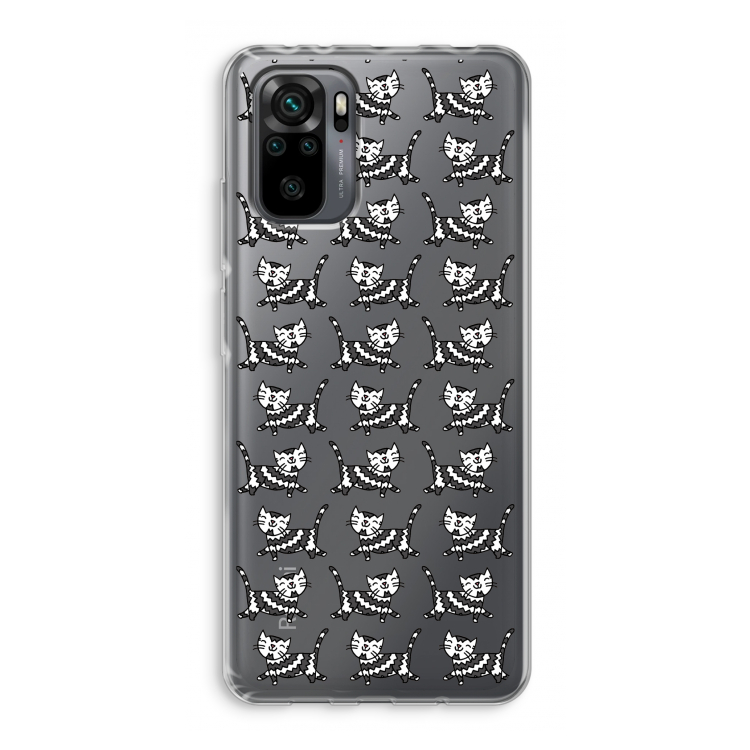Zwarte poes: Xiaomi Redmi Note 10 Pro Transparant Hoesje