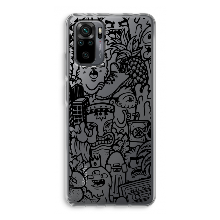 Vexx Black Mixtape: Xiaomi Redmi Note 10 Pro Transparant Hoesje