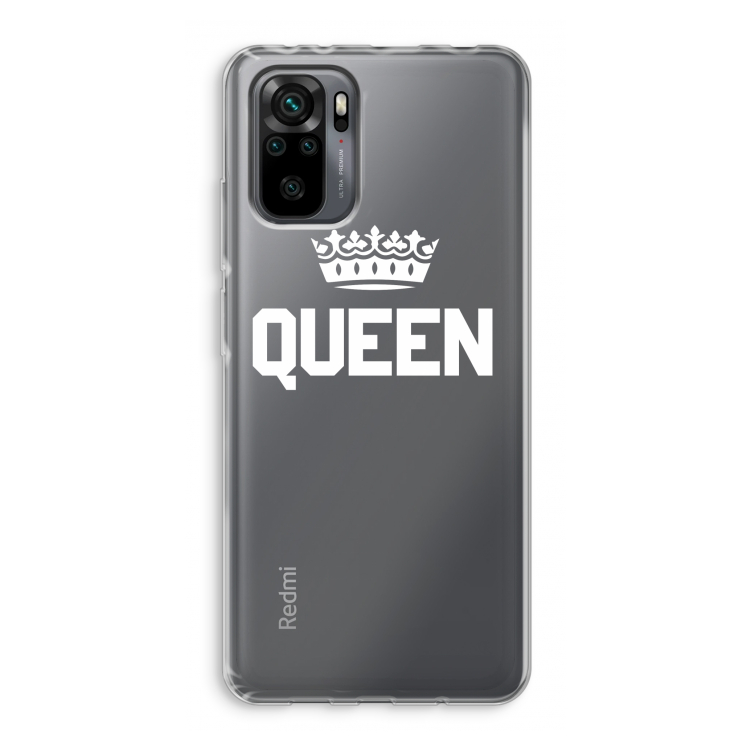 Queen zwart: Xiaomi Redmi Note 10 Pro Transparant Hoesje
