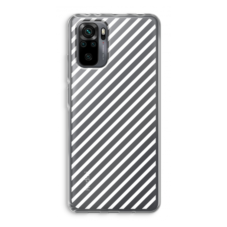 Strepen zwart-wit: Xiaomi Redmi Note 10 Pro Transparant Hoesje