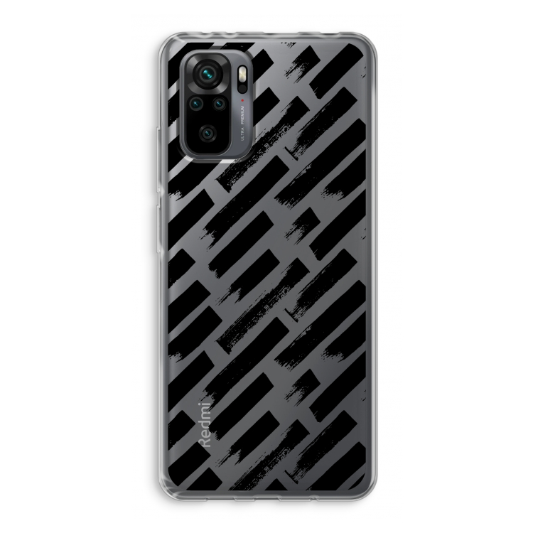 Zwarte vegen: Xiaomi Redmi Note 10 Pro Transparant Hoesje