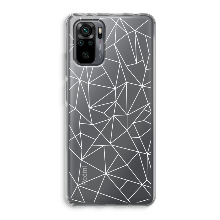 Geometrische lijnen wit: Xiaomi Redmi Note 10 Pro Transparant Hoesje