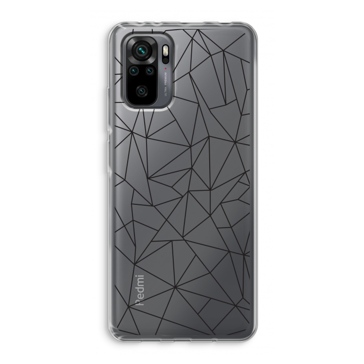 Geometrische lijnen zwart: Xiaomi Redmi Note 10 Pro Transparant Hoesje