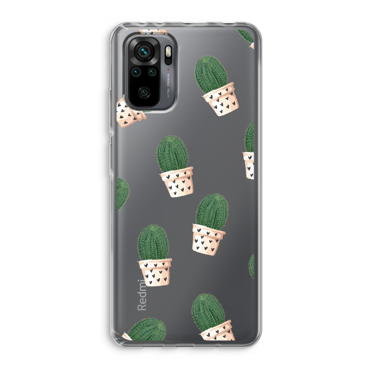 Cactusprint roze: Xiaomi Redmi Note 10 Pro Transparant Hoesje