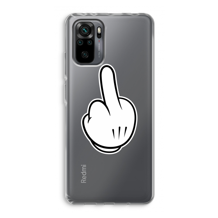 Middle finger black: Xiaomi Redmi Note 10 Pro Transparant Hoesje