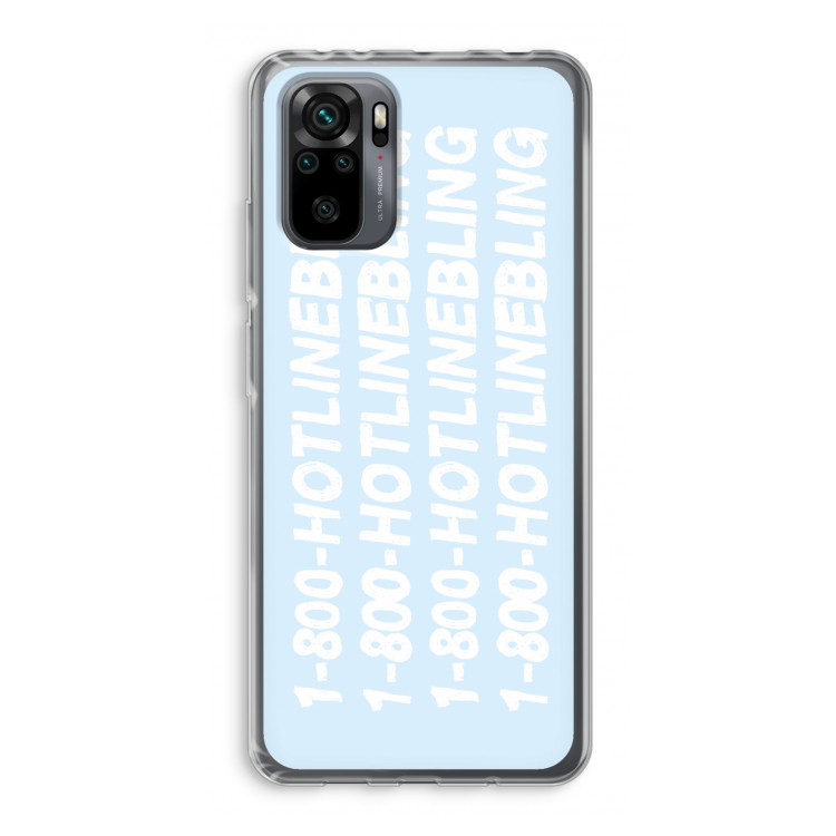 Hotline bling blue: Xiaomi Redmi Note 10 Pro Transparant Hoesje
