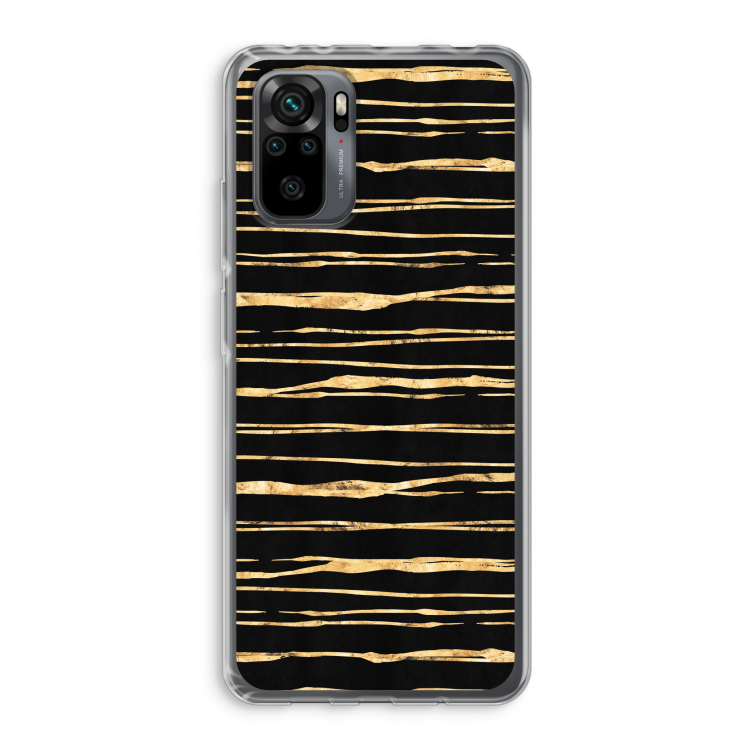 Gouden strepen: Xiaomi Redmi Note 10 Pro Transparant Hoesje
