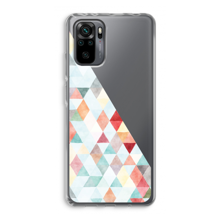 Gekleurde driehoekjes pastel: Xiaomi Redmi Note 10 Pro Transparant Hoesje