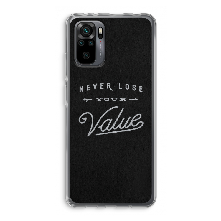 Never lose your value: Xiaomi Redmi Note 10 Pro Transparant Hoesje