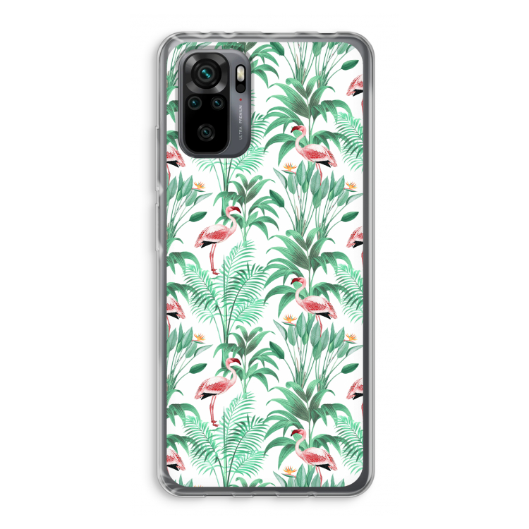 Flamingo bladeren: Xiaomi Redmi Note 10 Pro Transparant Hoesje