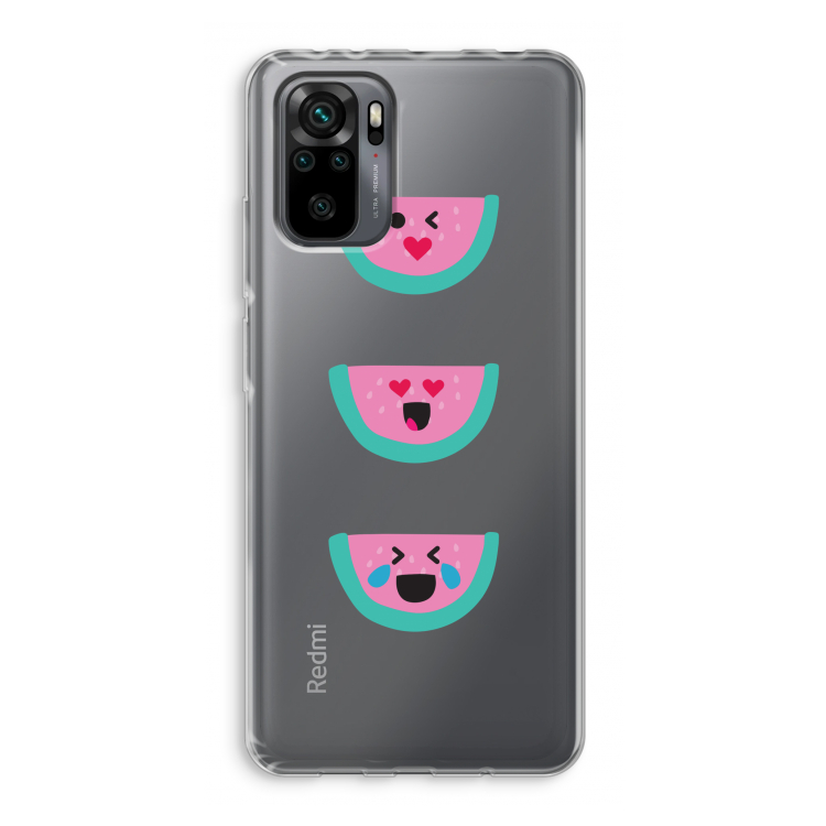 Smiley watermeloen: Xiaomi Redmi Note 10 Pro Transparant Hoesje