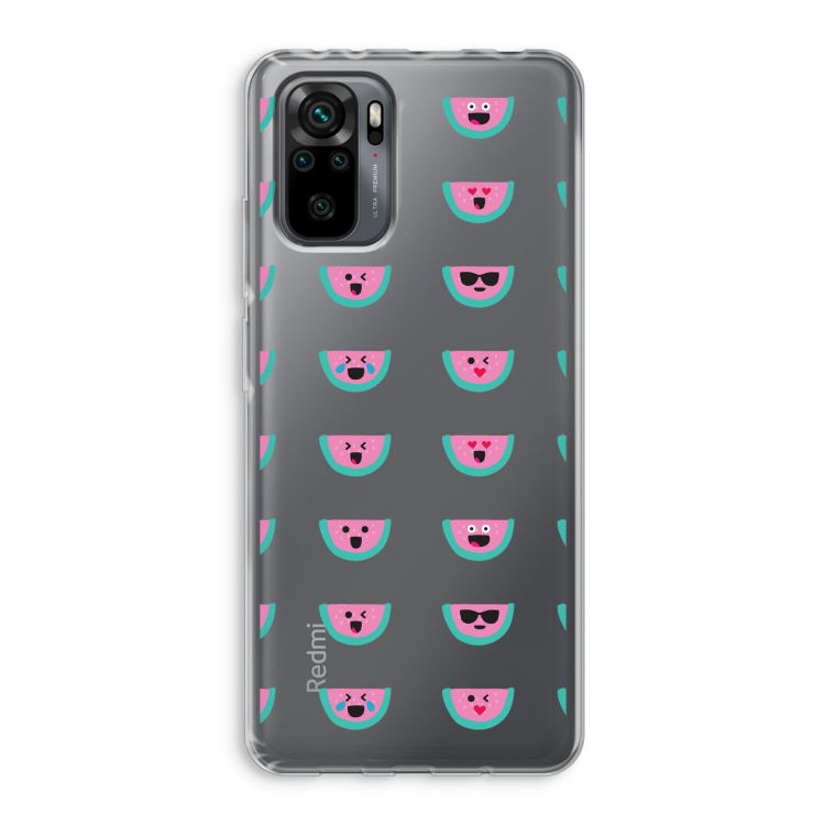 Smiley watermeloenprint: Xiaomi Redmi Note 10 Pro Transparant Hoesje