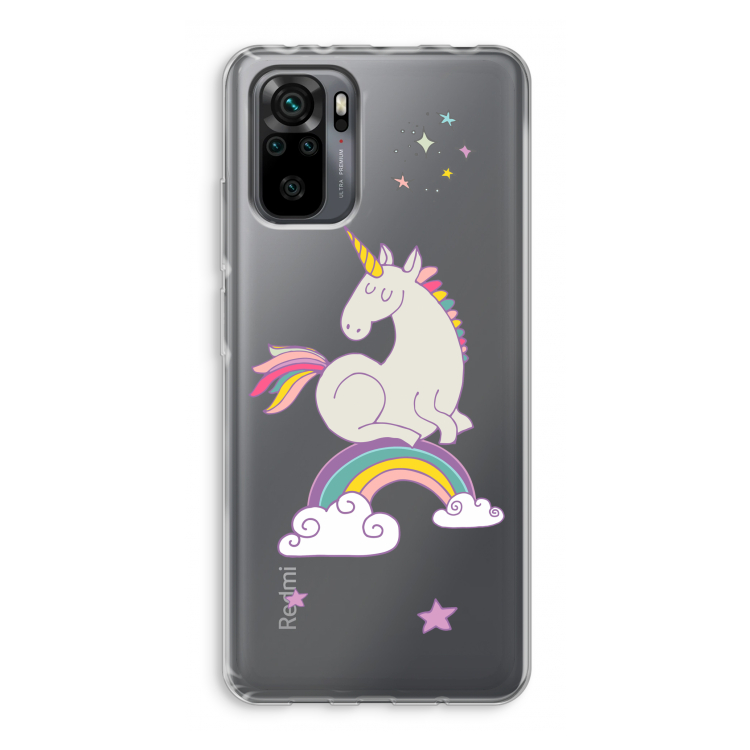 Regenboog eenhoorn: Xiaomi Redmi Note 10 Pro Transparant Hoesje