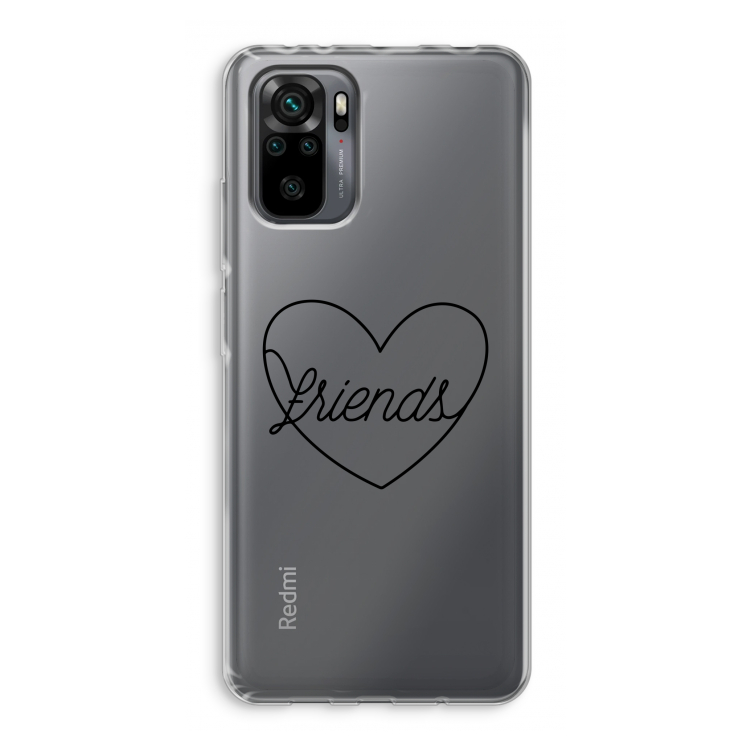 Friends heart black: Xiaomi Redmi Note 10 Pro Transparant Hoesje