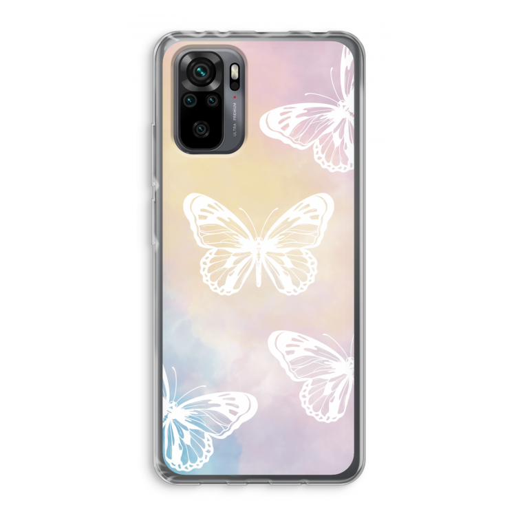 White butterfly: Xiaomi Redmi Note 10 Pro Transparant Hoesje