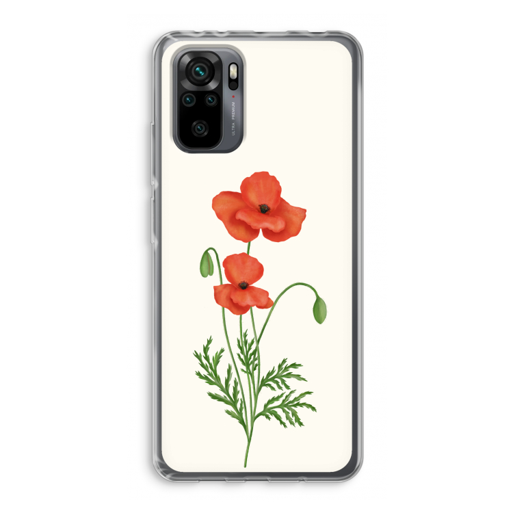 Red poppy: Xiaomi Redmi Note 10 Pro Transparant Hoesje