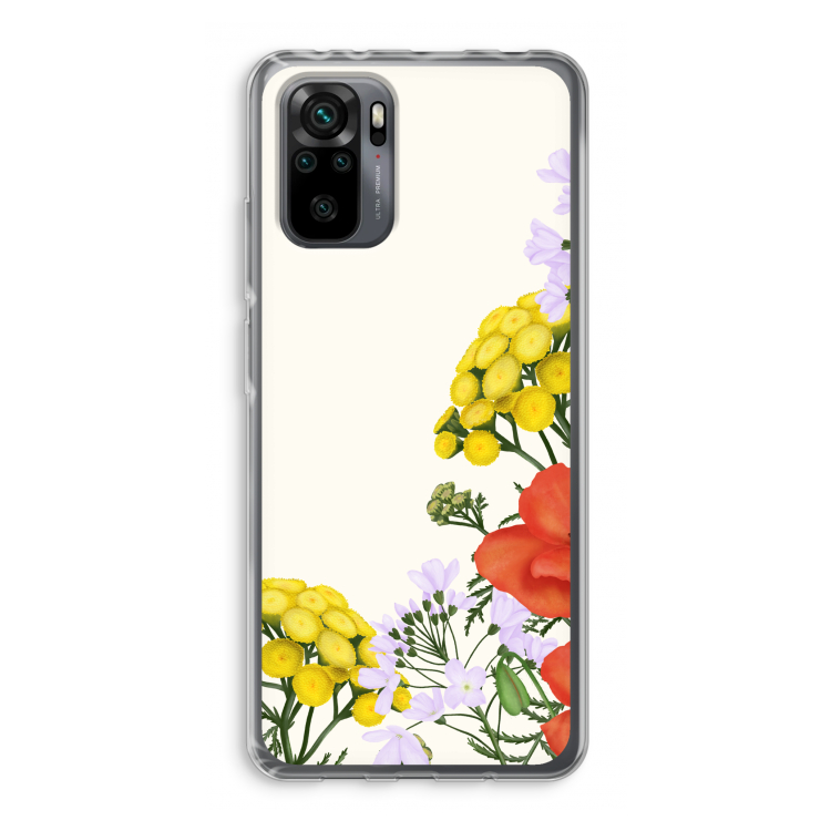 Wilde bloemen: Xiaomi Redmi Note 10 Pro Transparant Hoesje