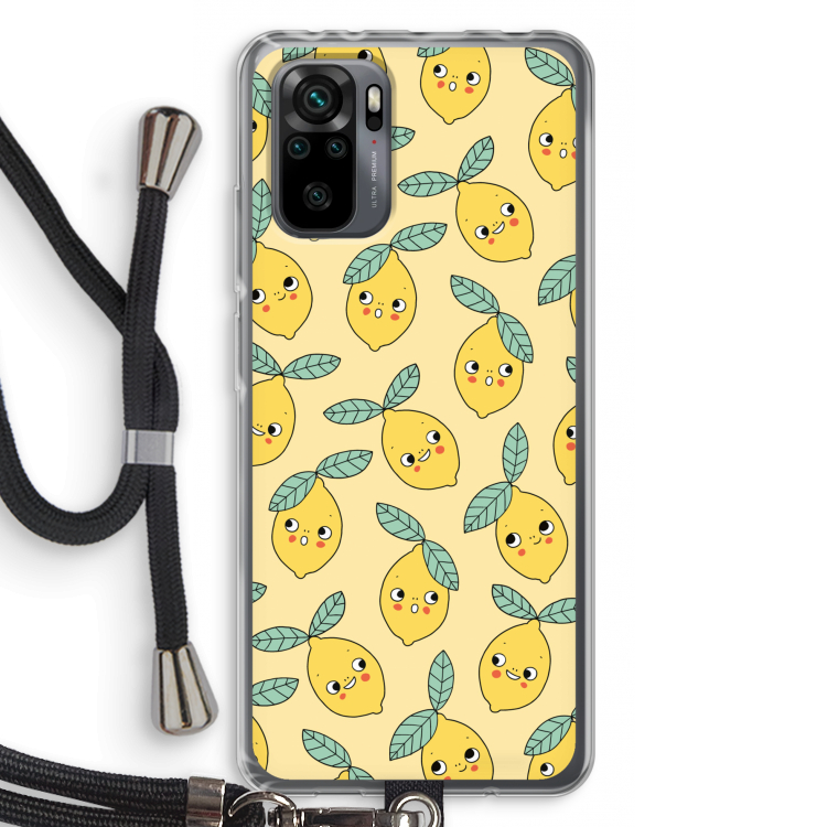 Citroenen: Xiaomi Redmi Note 10 Pro Transparant Hoesje met koord