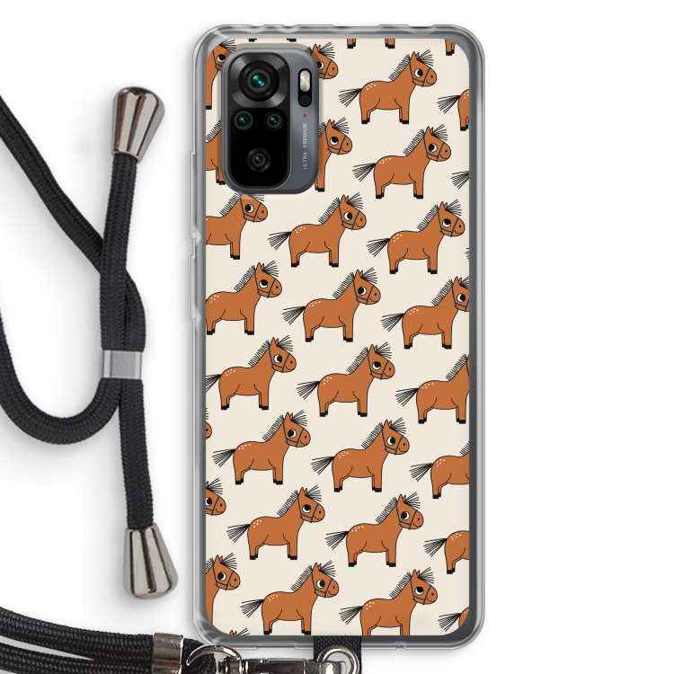 Pony: Xiaomi Redmi Note 10 Pro Transparant Hoesje met koord