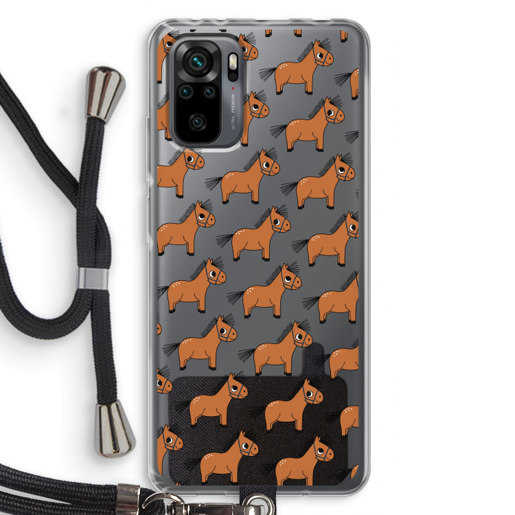 Pony: Xiaomi Redmi Note 10 Pro Transparant Hoesje met koord