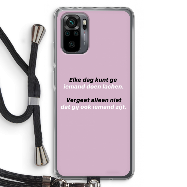 gij zijt ook iemand: Xiaomi Redmi Note 10 Pro Transparant Hoesje met koord