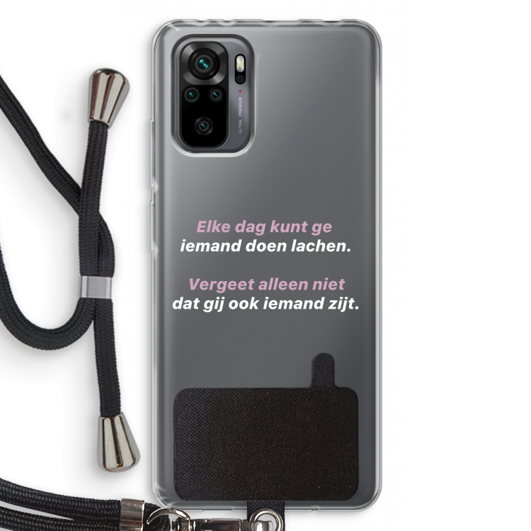gij zijt ook iemand: Xiaomi Redmi Note 10 Pro Transparant Hoesje met koord