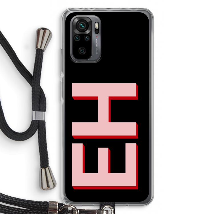 Monogram: Xiaomi Redmi Note 10 Pro Transparant Hoesje met koord
