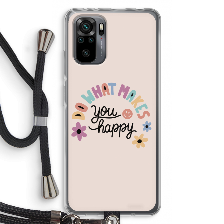 Happy days: Xiaomi Redmi Note 10 Pro Transparant Hoesje met koord