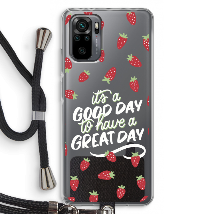 Don't forget to have a great day: Xiaomi Redmi Note 10 Pro Transparant Hoesje met koord
