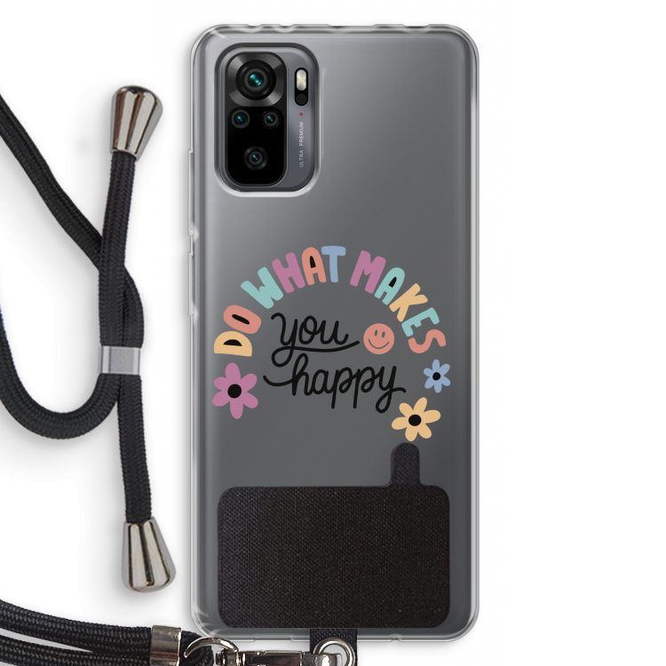 Happy days: Xiaomi Redmi Note 10 Pro Transparant Hoesje met koord