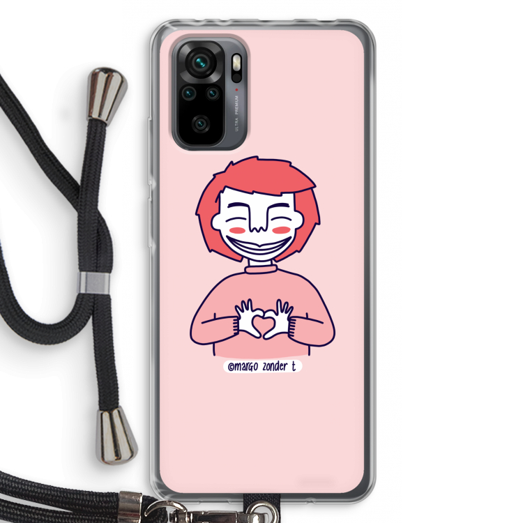 Hartje: Xiaomi Redmi Note 10 Pro Transparant Hoesje met koord