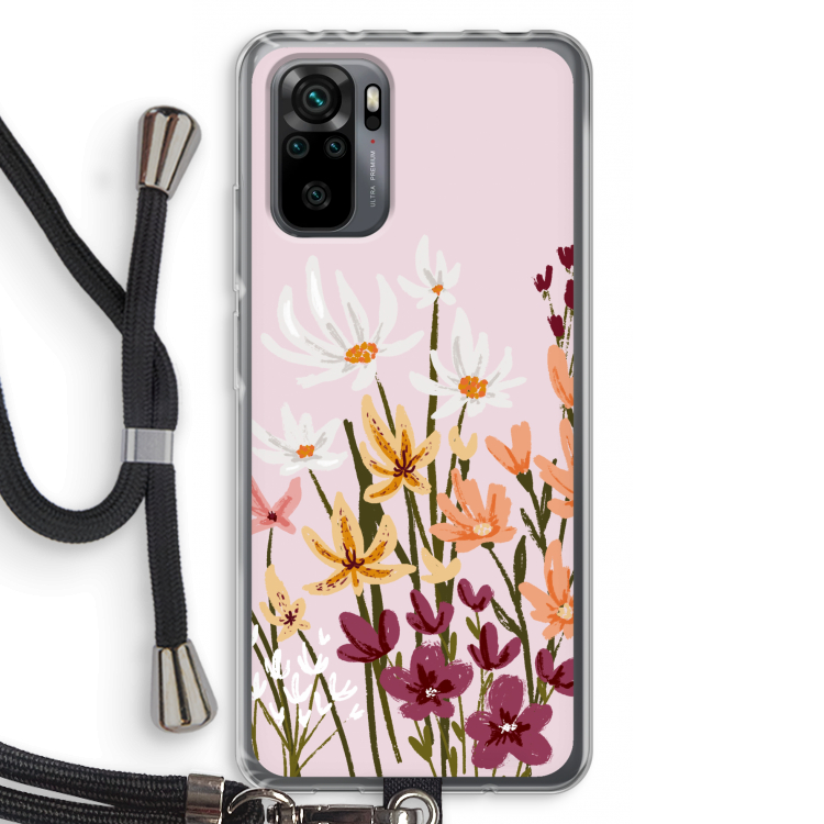 Painted wildflowers: Xiaomi Redmi Note 10 Pro Transparant Hoesje met koord