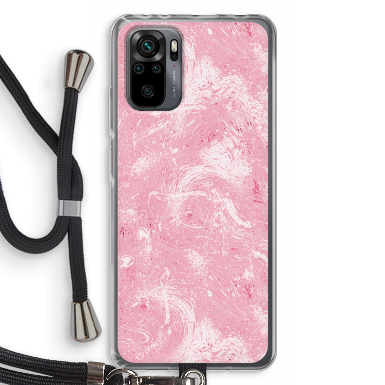 Abstract Painting Pink: Xiaomi Redmi Note 10 Pro Transparant Hoesje met koord