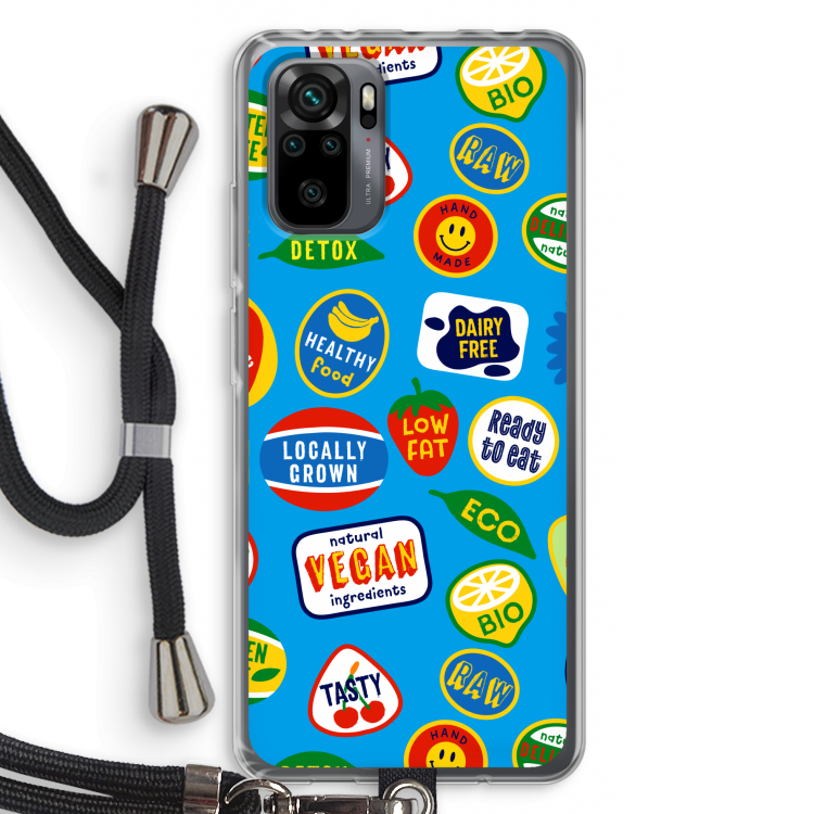 Fruitsticker: Xiaomi Redmi Note 10 Pro Transparant Hoesje met koord