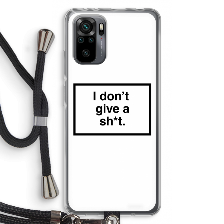 Don't give a shit: Xiaomi Redmi Note 10 Pro Transparant Hoesje met koord