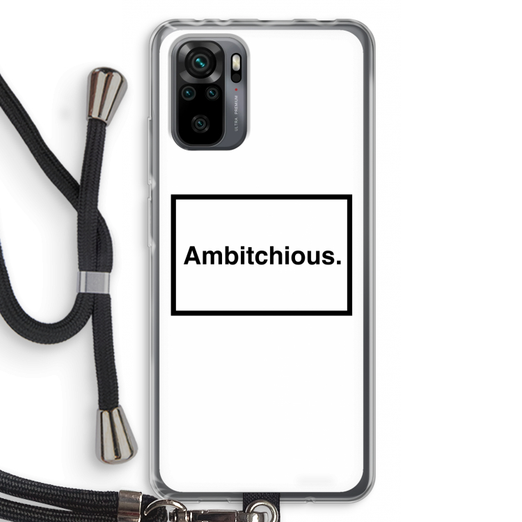 Ambitchious: Xiaomi Redmi Note 10 Pro Transparant Hoesje met koord
